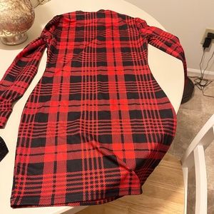 Plaid turtleneck dress